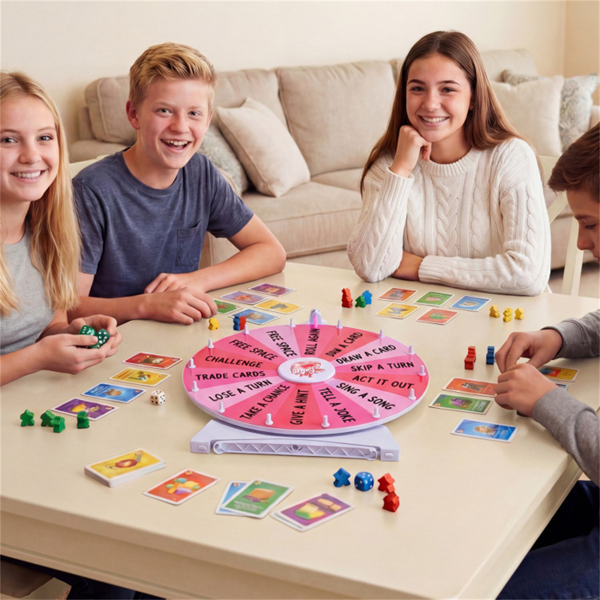 24英寸旋转奖轮，带可折叠立式和桌面幸运轮-粉色-9