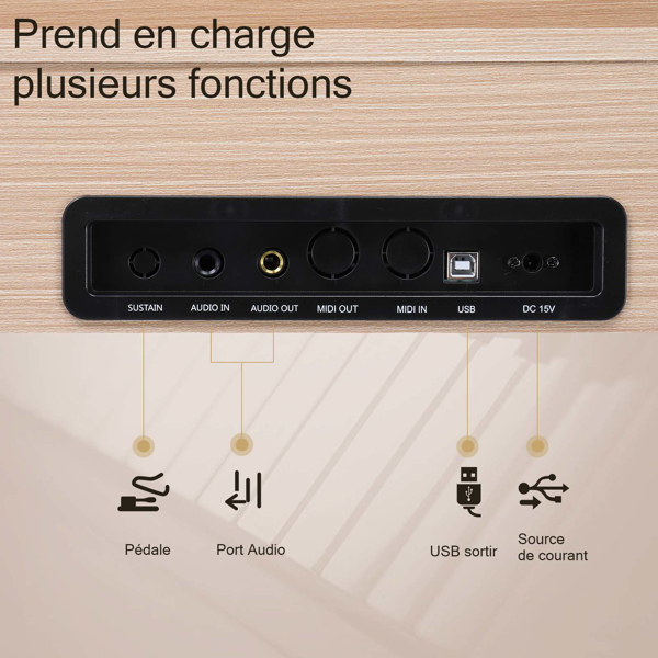 【AM不售卖】GDP-203 88键重锤键盘 嵌入式支架款 自然科技木 电钢琴 德法-12