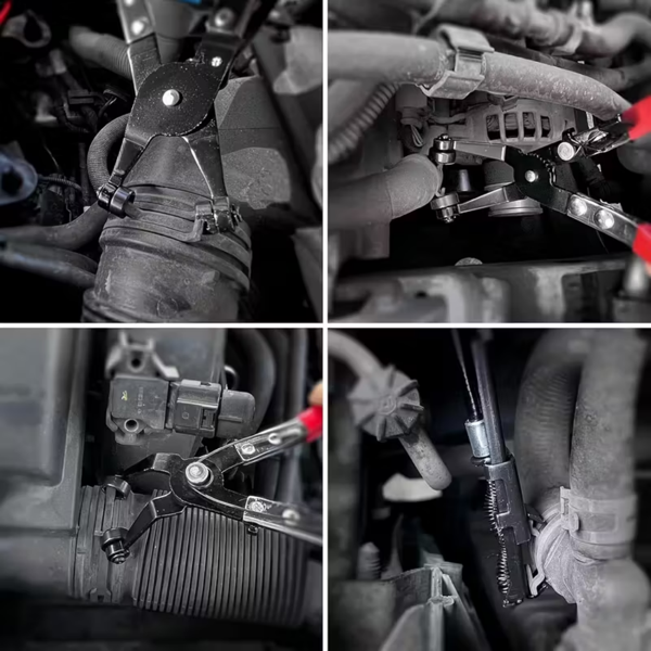 3件软管卡箍钳，带长伸钢丝弹簧软管卡箍的拆卸套件，用于汽车冷却液散热器加热器和带扁平或大卡箍的水软管-6