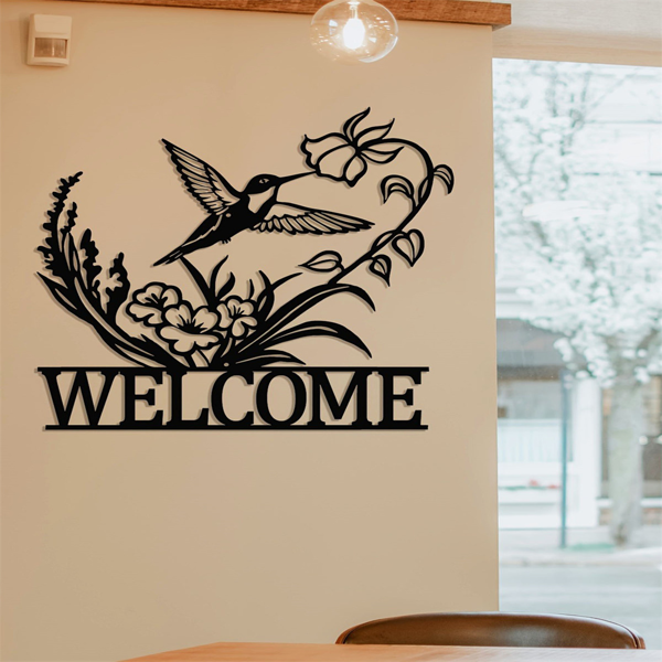 CIFbuy复古蜂鸟猫头鹰蝴蝶铁制挂墙装饰艺术套装（TikTok、temu下自提）-2