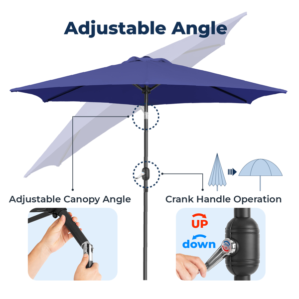 9FT 海军蓝 转向头 KD 圆形 太阳伞  涤纶布 6铁伞骨 铁中柱-14