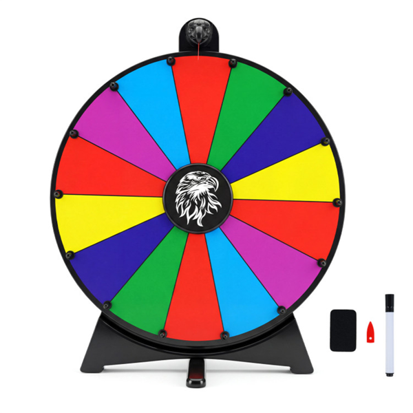 24英寸旋转奖轮，带可折叠立式和桌面幸运轮-多色-3