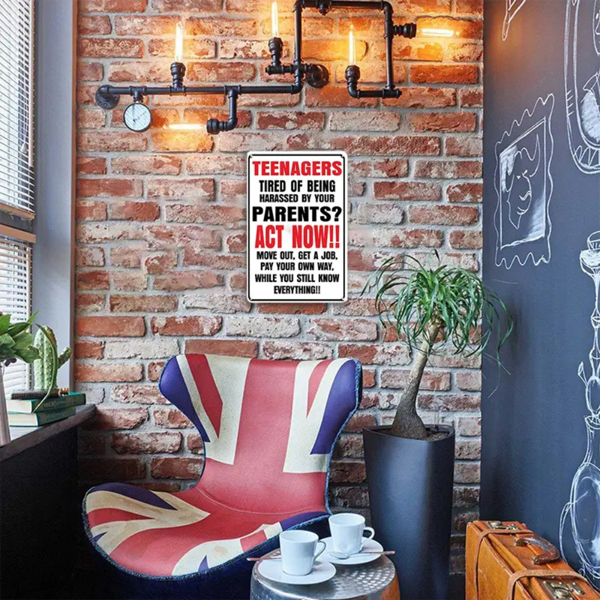 CIFbuy 趣味青少年标语铝制标牌复古墙面装饰男士洞穴办公室车库酒吧挂画（TikTok、temu 自提）-6