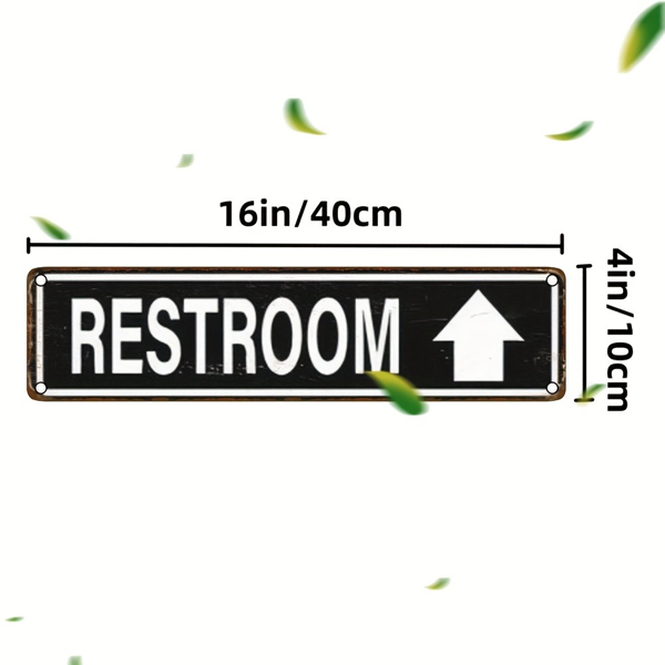 CIFbuy 质朴木制卫生间标识牌公园农舍家居商用英文壁挂装饰牌（TikTok、temu 下自提）-2