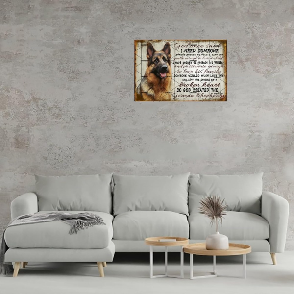 CIFbuy 复古金属铁皮牌德牧图案装饰家居客厅男人洞穴墙面装饰（TikTok、temu 下自提）-7