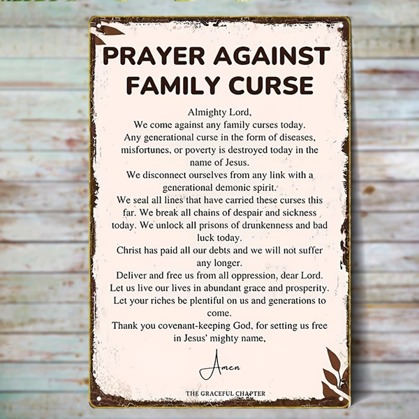 CIFbuy 复古宗教祈祷铁艺墙饰抵御家族诅咒家居花园壁挂装饰（TikTok、temu 下自提）-1