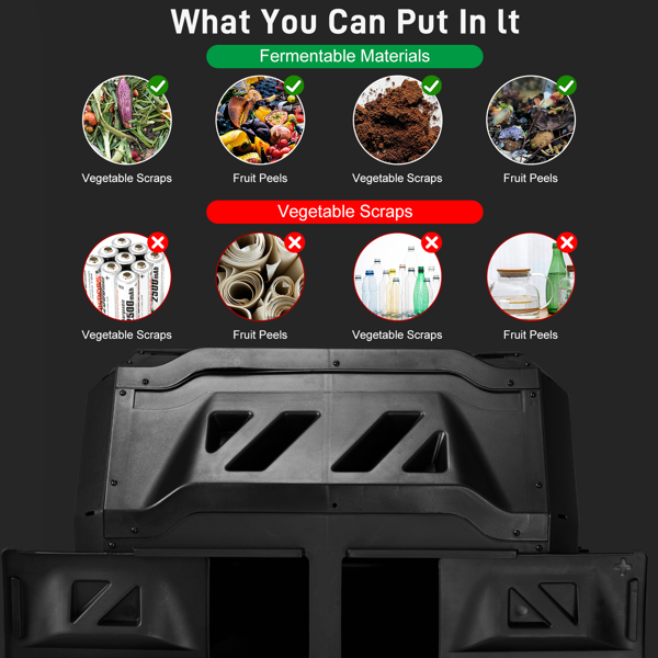 42加仑 黑色 塑料 堆肥桶-7