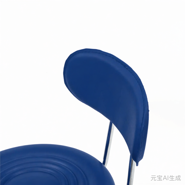 有靠背带纹路圆凳哈哈脚吧凳-蓝色-4