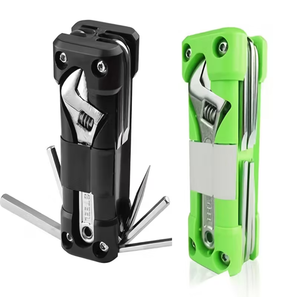 【专业级便携式】多功能不锈钢工具套件 16合1户外露营自行车摩托车维修套装 | 含套筒/螺丝刀/六角扳手 | 抗腐蚀高强度工具包-4