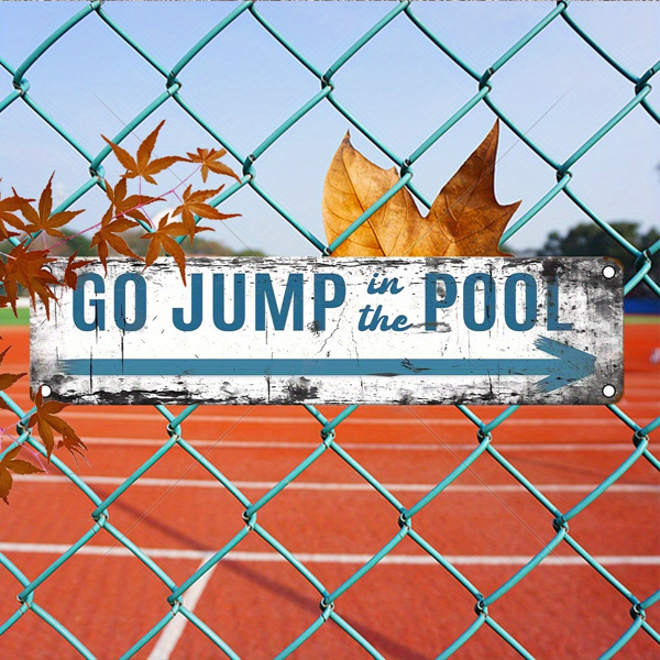 CIFbuy 复古铝制指示牌跳进游泳池 UV 印刷金属牌匾家用车库咖啡馆餐厅酒吧防水防尘装饰（TikTok、temu 下自提）-6