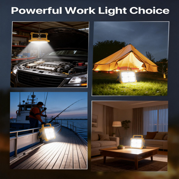 便携式LED太阳能工作灯，无级调光，工地电池可充电LED落地灯，飓风应急工作灯-10