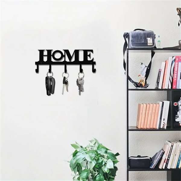 CIFbuy复古黑色金属壁钩套装 多功能墙架 家居储物装饰(TikTok、temu下自提)-6