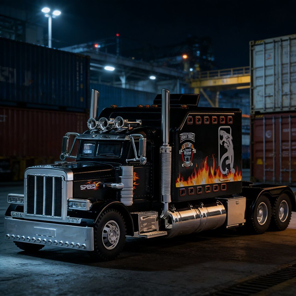 Semi Truck Toys for Boy Heavy Trucks,Metal Diecast Trucks Model Pull Back Cars with Light and Sound,Truck and Trailer Toys for Boys,Toy Trucks for Boys Age 4-8-10