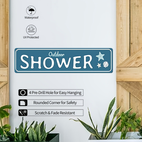 CIFbuy 防水铝制户外淋浴标识牌防紫外线耐刮褪色室内外壁挂装饰（TikTok、temu 下自提）-3
