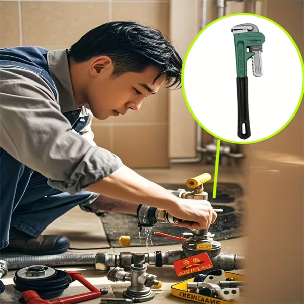 专业级水管扳手，提供12英寸尺寸 - 坚固耐用的管道工具，适用于工业维修、汽车任务和家庭应用，具有符合人体工程学的手柄、防滑设计-13