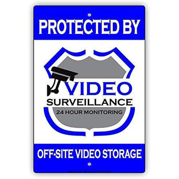 CIFbuy 复古警示金属标牌禁止擅入 24 小时监控限制通行家用商用车道门禁壁挂装饰（TikTok、temu 下自提）-1