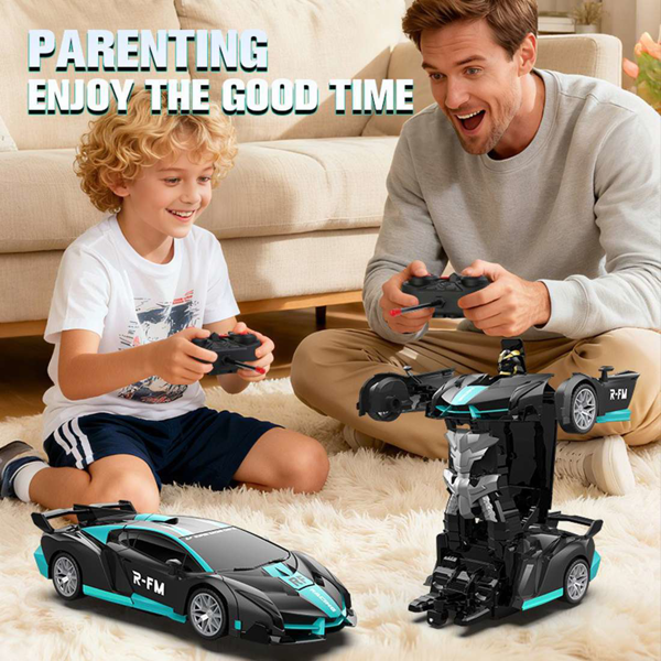 Transforming Car Robot, One-Button Deformation R/ C Toy Car, 1:18 Scale 360°Rotating Drifting, Toys Suitable for Kids Over 3+ Years Old, Educational Toys, Children's Day Gift, Birthday-7