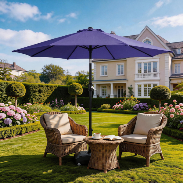 9FT 海军蓝 转向头 KD 圆形 太阳伞  涤纶布 6铁伞骨 铁中柱-25