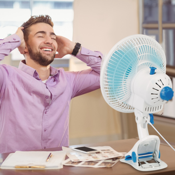 （自提可发加拿大，temu&tk下自提单）三合一夹式风扇，静音小型桌扇，具备两档风速和自动摆动功能，适用于办公室、卧室和婴儿车，婴儿使用安全-8