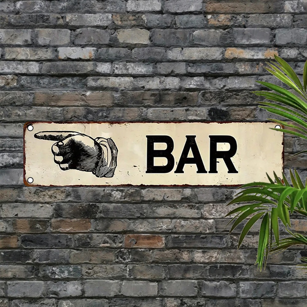 CIFbuy 铝制 UV 印刷复古指示牌防水防尘家用车库咖啡馆餐厅酒吧多场景装饰（TikTok、temu 下自提）-4