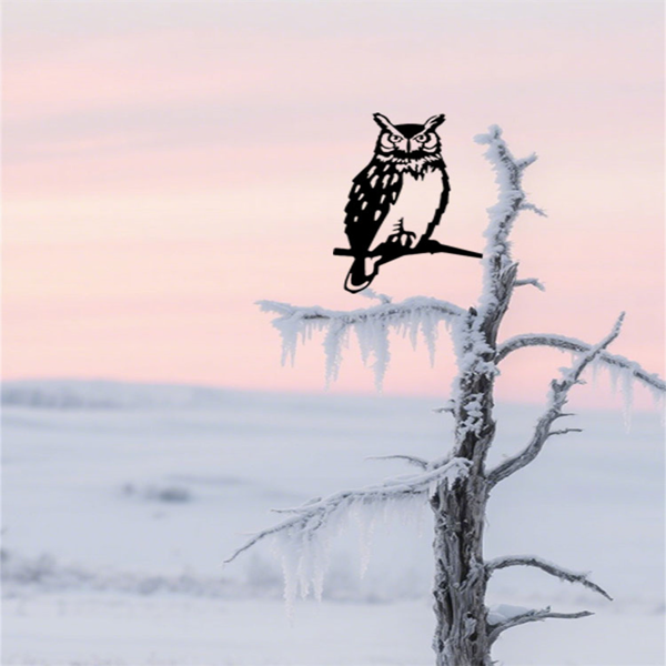 CIFbuy手工复古猫头鹰雕塑花园装饰庭院草坪户外艺术品(TikTok、temu下自提)-1