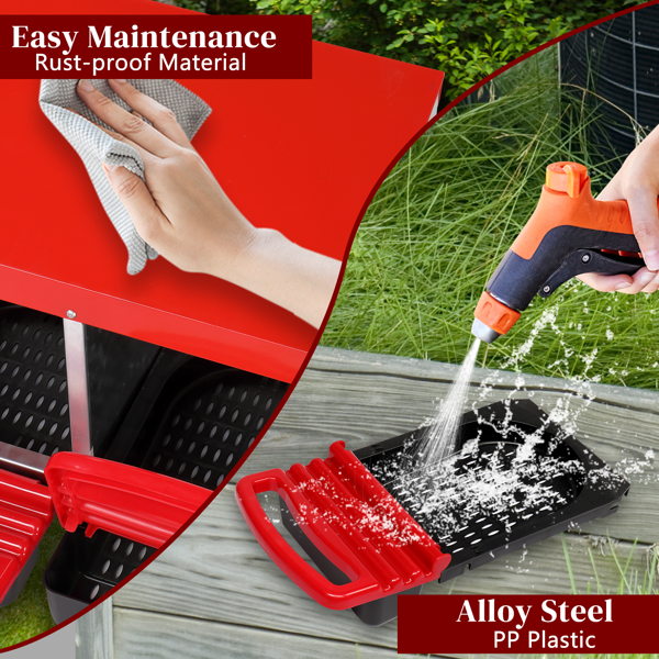 3隔间 81*51*47cm 斜顶房屋 红色 铁+塑料 喂食用品-8