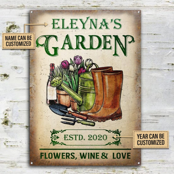 CIFbuy 定制花卉爱心花园金属牌种植微笑生长爱复古庭院装饰壁挂（TikTok、Temu 自提）