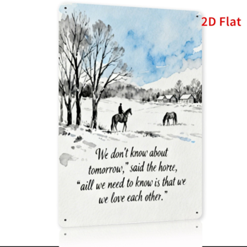 CIFbuy 冬季场景绘画励志语录金属铁牌室内外防雨家居酒吧办公室墙面装饰（TikTok、temu 下自提）