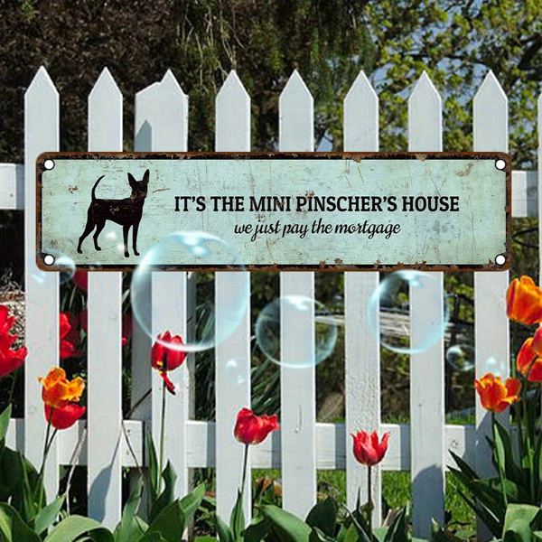 CIFbuy 迷你杜宾犬房屋铝制标牌 UV 打印复古牌匾家用车库酒吧装饰（TikTok、temu 下自提）-5