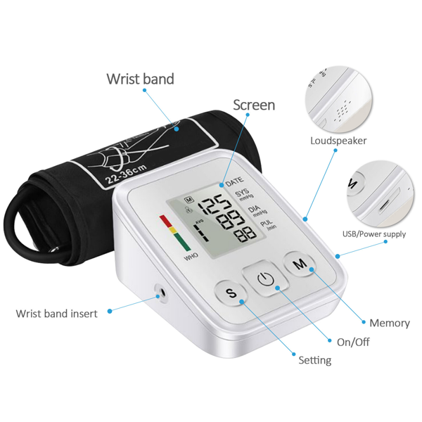 液晶数字显示自动血压监测仪上臂式血压心率机(物流仅支持发USPS，TK/TEMU仅自提)(各平台政策不同，链接已附相关资质，如无所需资质请勿上架)-2