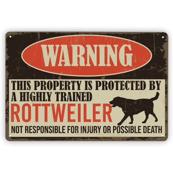 CIFbuy 罗威纳警示金属牌小心狗狗私人住宅户外门栏墙面装饰（TikTok、temu 下自提）