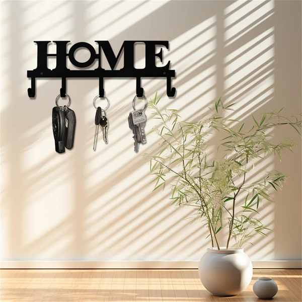 CIFbuy复古黑色金属壁钩套装 多功能墙架 家居储物装饰(TikTok、temu下自提)-4