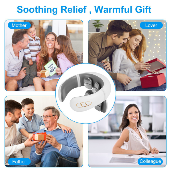 （自提可发加拿大，temu&tk下自提单）便携式带遥控加热颈部按摩器，采用TENS/EMS技术，配备8个按摩头，15分钟自动关机，带加热功能的电脉冲颈部按摩器，6种模式，20档强度，USB充电，便携式颈部疼痛缓解器-8