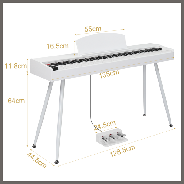 【AM不售卖】GDP-203 88键重锤键盘 嵌入式支架款 白色 电钢琴 德法-3
