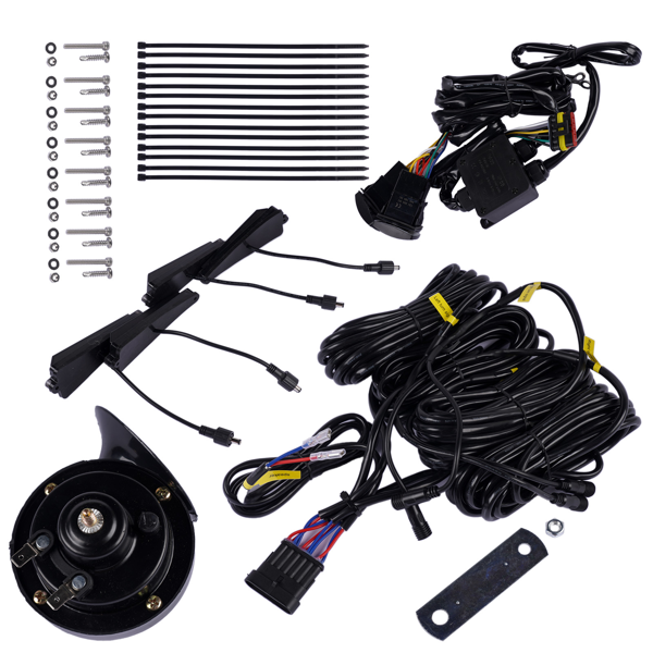 转向灯套件 UTV Turn Signal Kit w/ 110D Horn Street Legal Rocker Switch Triangle LED Lights Replacement for Polaris, Can-Am, Teryx, CFMoto-4