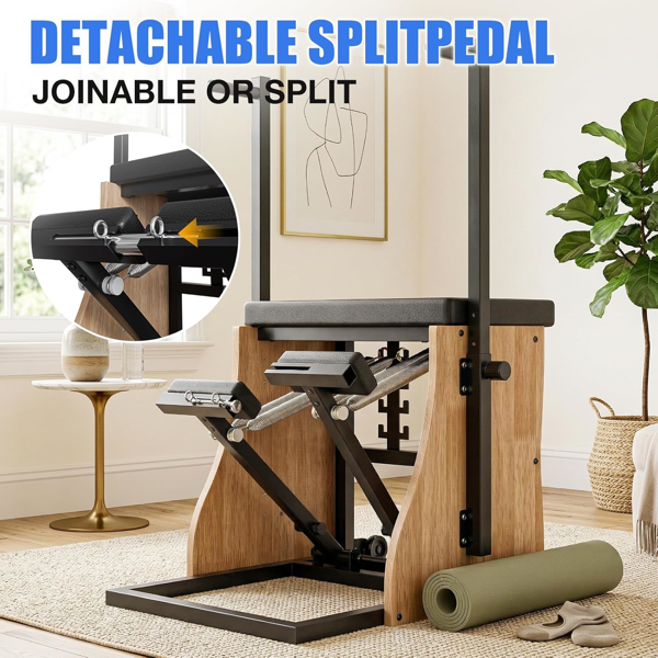 普拉提椅 Wunda椅 普拉提组合椅 带手柄 分离踏板 瑜伽核心训练康复用改革者机 包含防滑袜-7