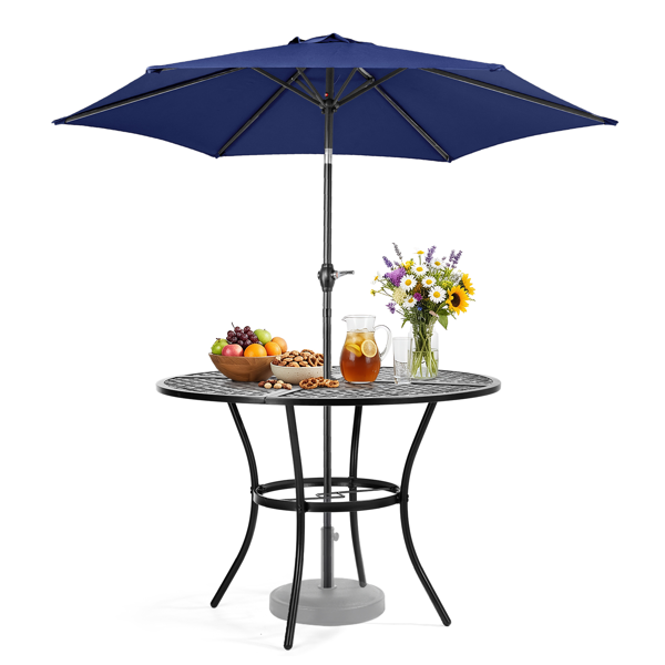 7.5FT 海军蓝 转向头 圆形 太阳伞 涤纶布 6铁伞骨 铁中柱-18