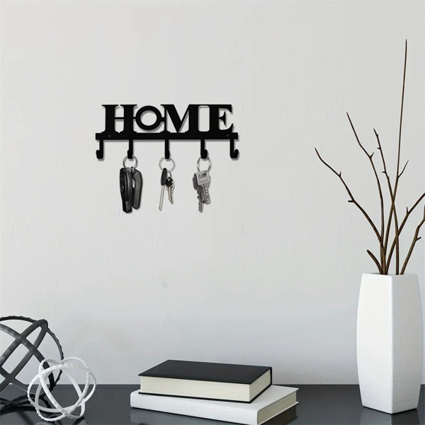 CIFbuy复古黑色金属壁钩套装 多功能墙架 家居储物装饰(TikTok、temu下自提)-7