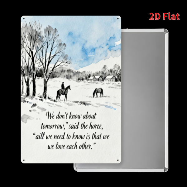 CIFbuy 冬季场景绘画励志语录金属铁牌室内外防雨家居酒吧办公室墙面装饰（TikTok、temu 下自提）-2