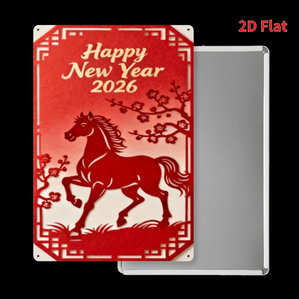 CIFbuy 新年快乐金属铁牌室内外防雨乡村风酒吧办公室车库墙面装饰（TikTok、temu 下自提）-3