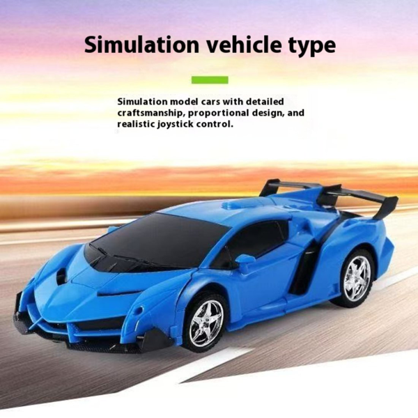 Transforming Car Robot, One-Button Deformation R/ C Toy Car, 1:18 Scale 360°Rotating Drifting, Toys Suitable for Kids Over 3+ Years Old, Educational Toys, Children's Day Gift, Birthday-6