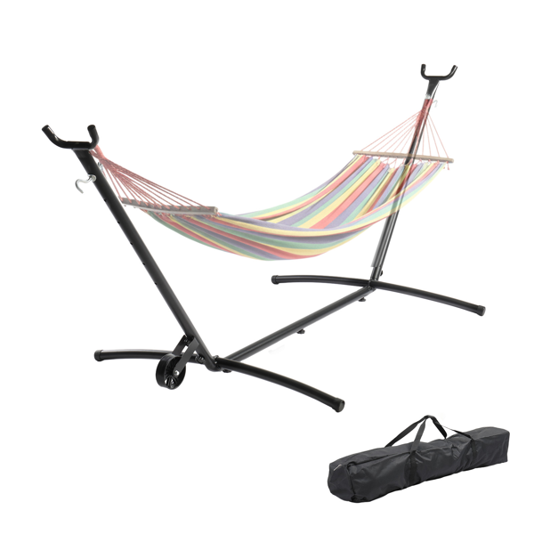 268*107*102CM 带轮羊角架 吊床架 钢管 440lb 配600D牛津布收纳袋-1