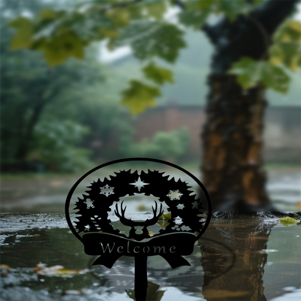 CIFbuy复古庭院圣诞装饰牌 户外节日花园庭院草坪标志牌（TikTok、temu下自提）-1