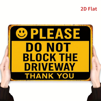 CIFbuy2D 平面车道畅通铝制标牌家门口停车场车库警示装饰匾牌（TikTok、temu pick-up service）