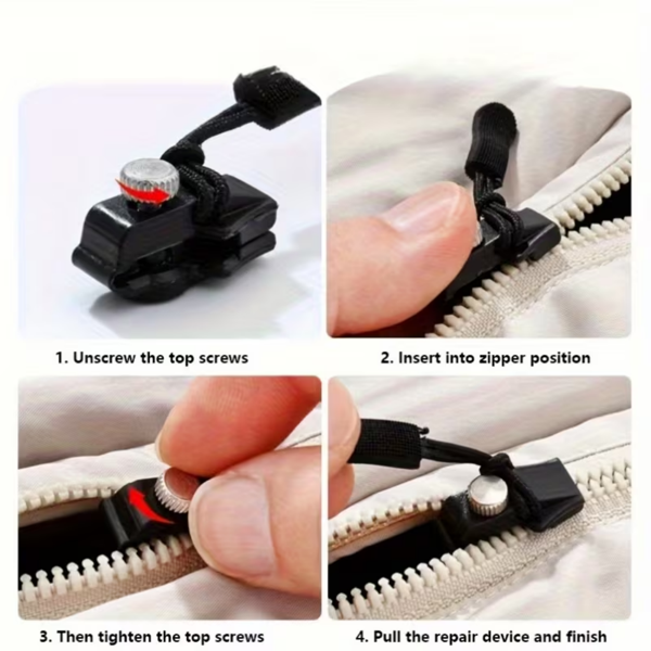 36件拉链修复套件，快速安装拉链头，拆卸式替换拉链顶部，交换式塑料拉链拉，适用于服装、行李、背包、缝纫用品，尺寸为S/M/L-8