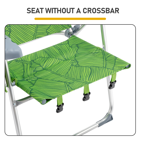 1pcs 座高17in 夏日棕榈 铝沙滩椅 带头部海绵 侧单肩带 二合一布杯托侧袋 底部收纳提包 牛津布无横杆七档调节猫爪扶手沙滩椅17"-1 62*99*100.5cm  120kg-7