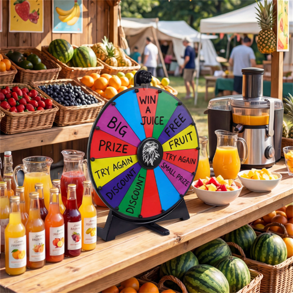 24英寸旋转奖轮，带可折叠立式和桌面幸运轮-多色-8