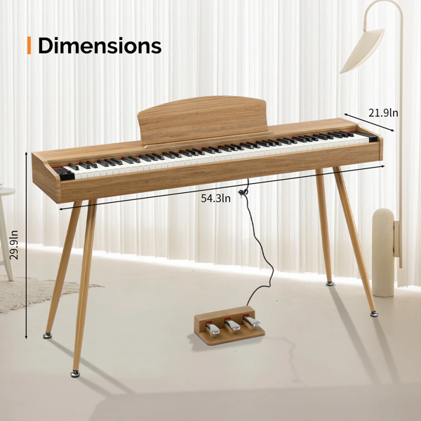 【AM不售卖】GDP-203 88键重锤键盘 嵌入式支架款 自然原木 电钢琴 美国-4