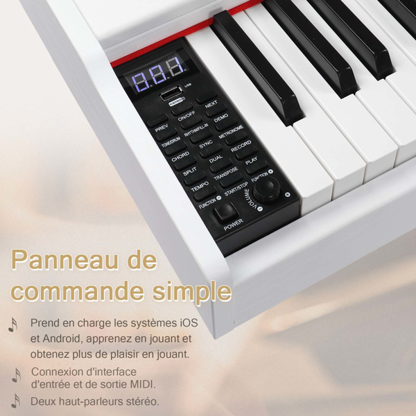 【AM不售卖】GDP-203 88键重锤键盘 嵌入式支架款 白色 电钢琴 德法-9