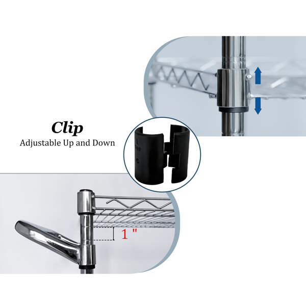 重型滚动式多用途推车，三层带轮推车，带把手和层板衬垫，36英寸x18英寸x32英寸储物推车，适用于厨房、餐厅、植物展示，镀铬--不支持self-pick up且不支持指定仓库发货-9